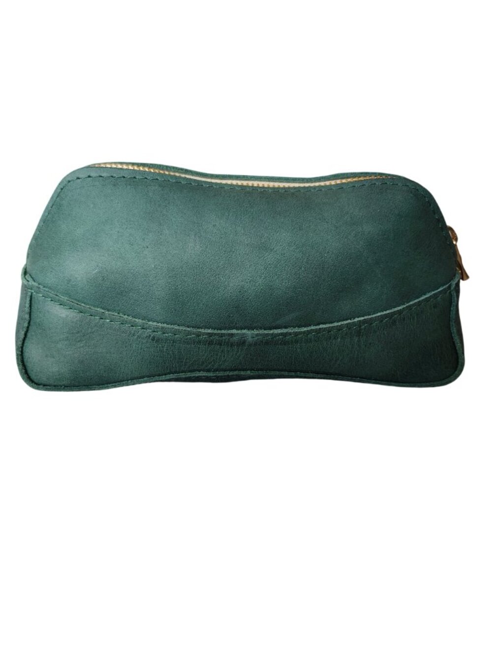 Portland Leather Unisex Artisan Pouch Evergreen Unicorn Rare Zip Leather - Picture 4 of 9